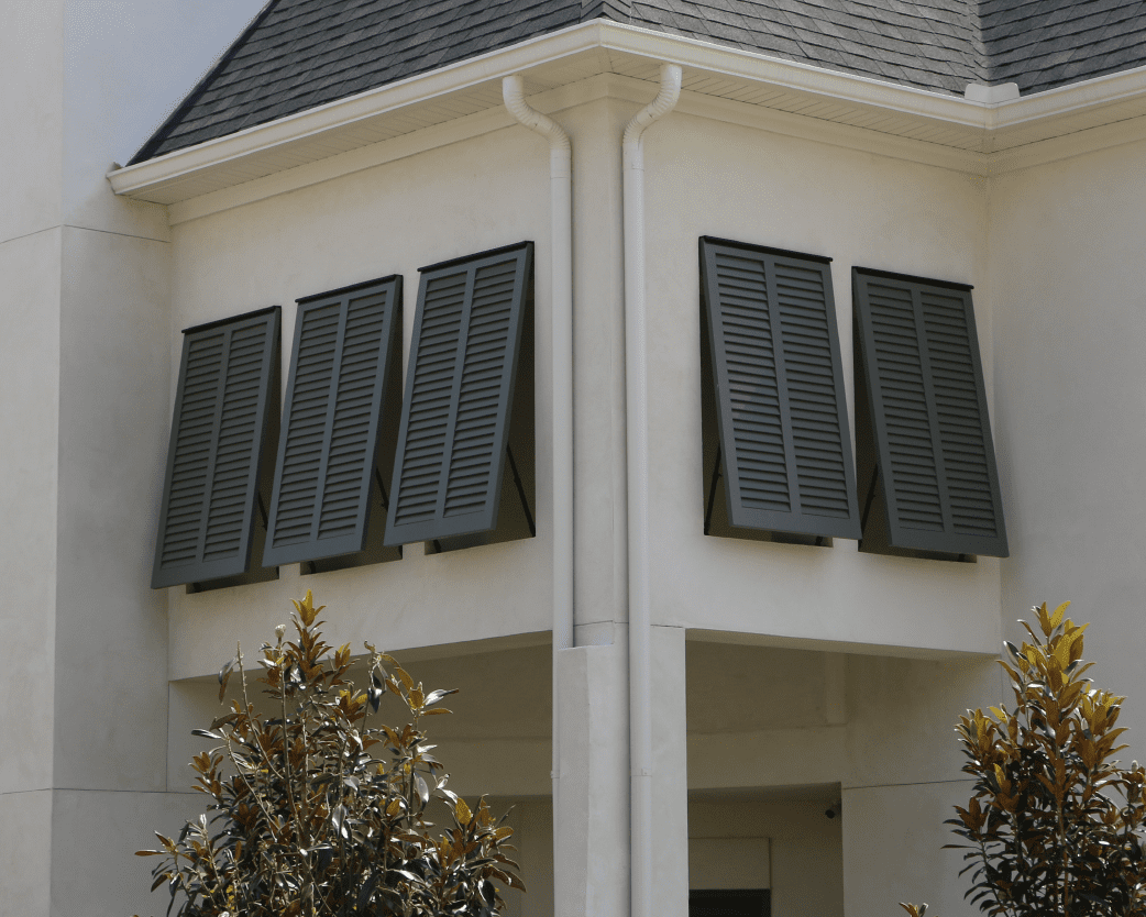 Bahama exterior shutters built by Dwell Shutter & Blinds.