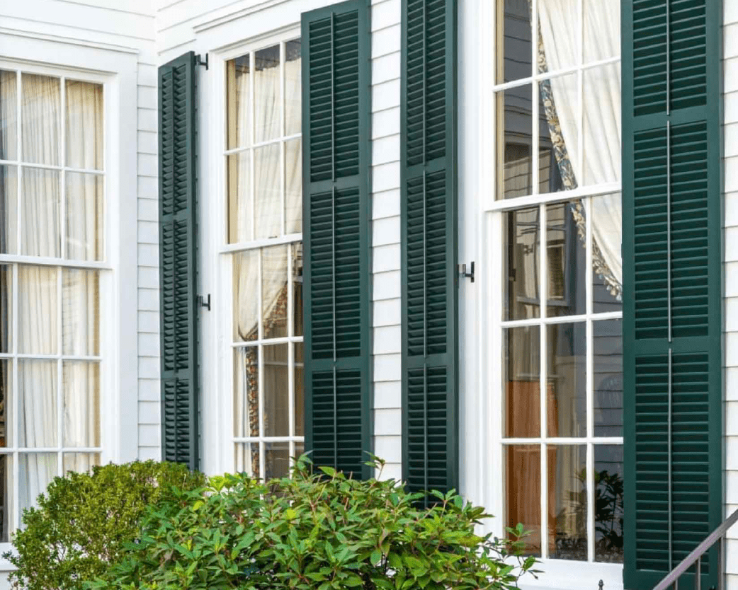 Movable Louvered shutters built by Dwell Shutter & Blinds